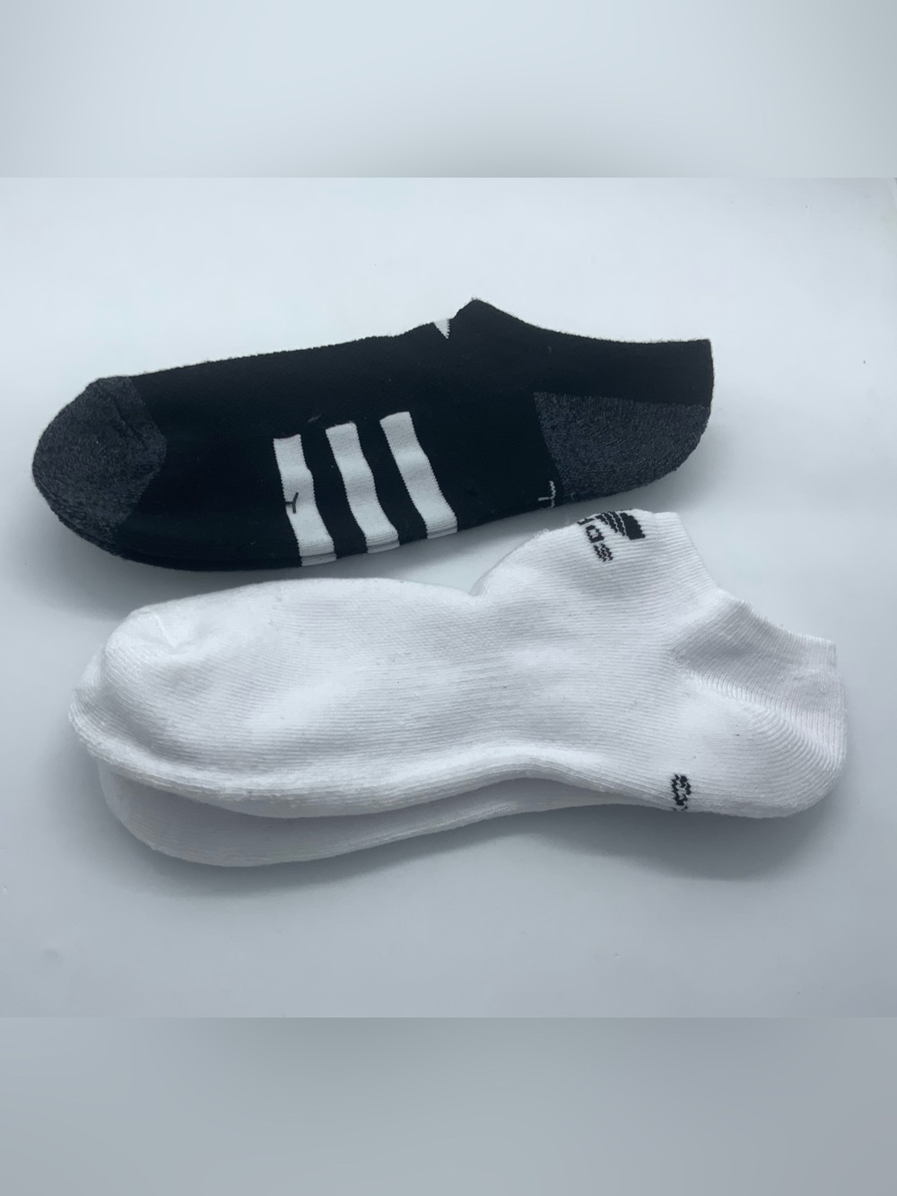adidas Men's No-Show Athletic Socks — Black & White (2-Pack)